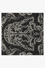 Dark Side Damask Charcoal Flatwoven Rug