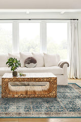 Celestine Teal Blue Flatwoven Rug