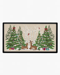 Woodland Holiday Cream Large Doormat