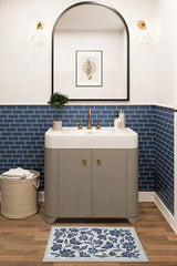 Bella Bouquet Delft Blue Bath Mat
