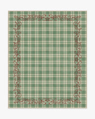 Tartan Trim Green & Red Rug