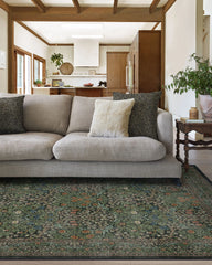 Blackthorn Forest Green Flatwoven Rug by Morris & Co.