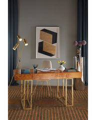 Labyrinth Brown & Orange Flatwoven Rug by Jonathan Adler