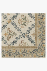 Bellflowers Ivory & Gold Flatwoven Rug by Morris & Co.