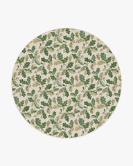Oak Leaves Green Flatwoven Rug