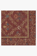 Bellflowers Amber Red Flatwoven Rug by Morris & Co.