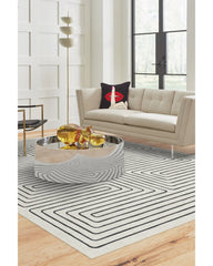 Labyrinth Black & Ivory Flatwoven Rug by Jonathan Adler