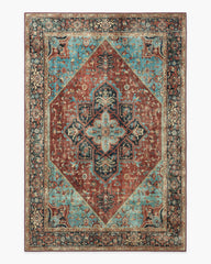 Santiago Crimson & Light Blue Rug