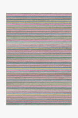 Multi Stripe Polychrome Flatwoven Rug