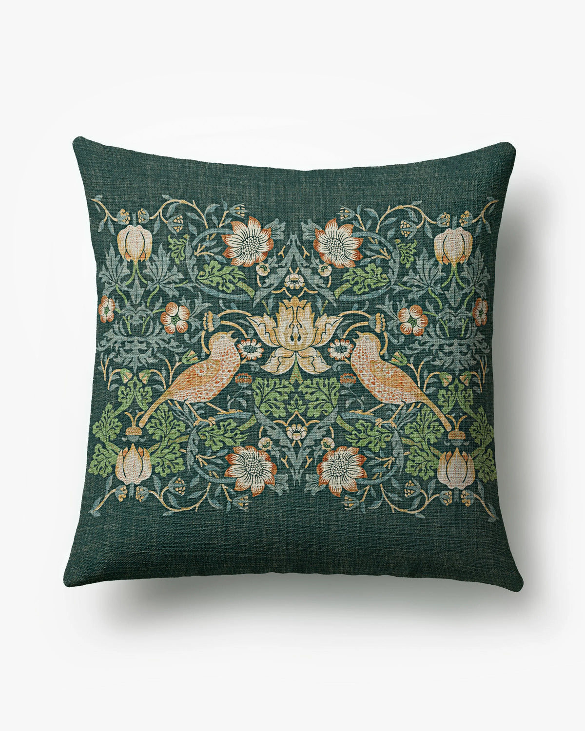 Strawberry Thief Slate Blue Woven Throw Pillow by Morris & Co.