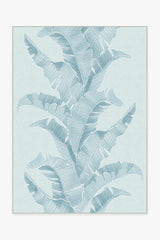 Banana Leaf Soft Blue Outdoor Rug by Gray Malin