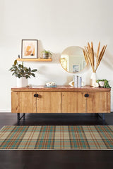Dress Stewart Tartan Khaki Flatwoven Rug