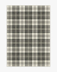 Dress Stewart Tartan Black & Ivory Flatwoven Rug