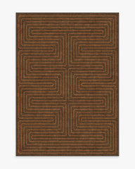 Labyrinth Brown & Orange Flatwoven Rug by Jonathan Adler
