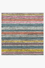 Multi Stripe Polychrome Flatwoven Rug