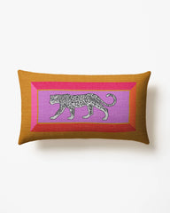 Snow Leopard Multicolor Woven Throw Pillow by Jonathan Adler