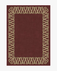 Ribbon Border Red & Natural Flatwoven Rug
