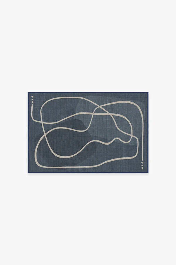 Strova Dusk Blue Flatwoven Rug
