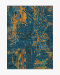 Sgraffito Royal Blue Rug by Malene Barnett
