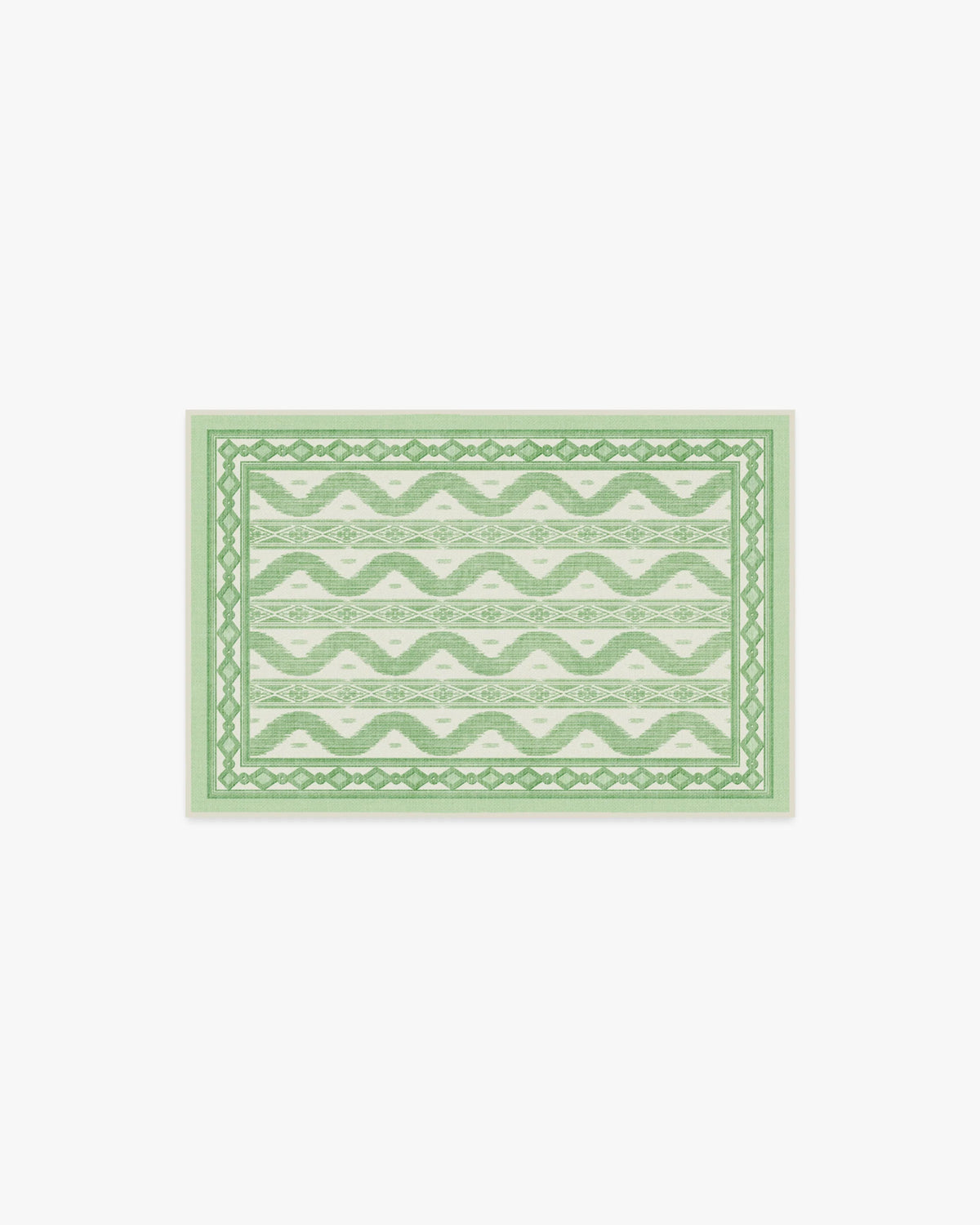 Ava Ikat Green Flatwoven Rug by Mrs. Alice