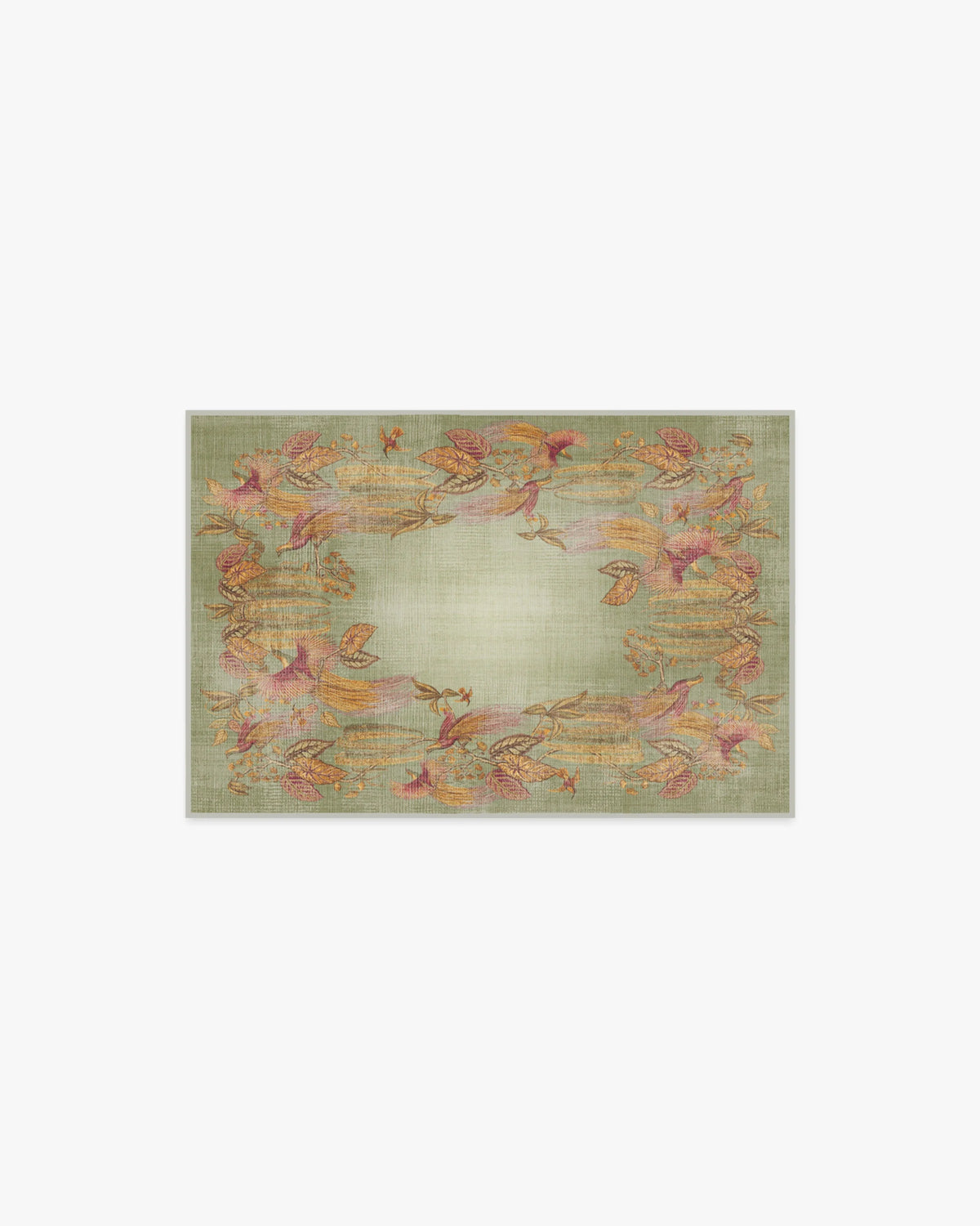 Bird of Paradise Silver Fern Flatwoven Rug by Sanderson