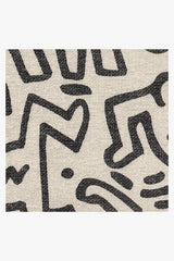 Block Party Black & Ivory Flatwoven Rug by Keith Haring