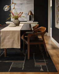 Nisa Ink Black Flatwoven Rug by Architectural Digest