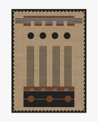 Kasi Black & Tan Flatwoven Rug by Architectural Digest