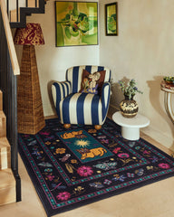 Lion’s Cub Charcoal Multicolor Flatwoven Rug by RIXO