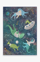 Dinosaurs in Space Flatwoven Rug