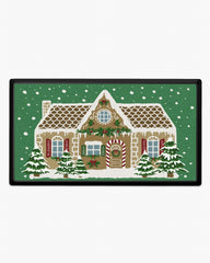 Gingerbread House Green Large Doormat