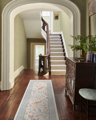 Newill Ivory & Blue Flatwoven Rug by Morris & Co.