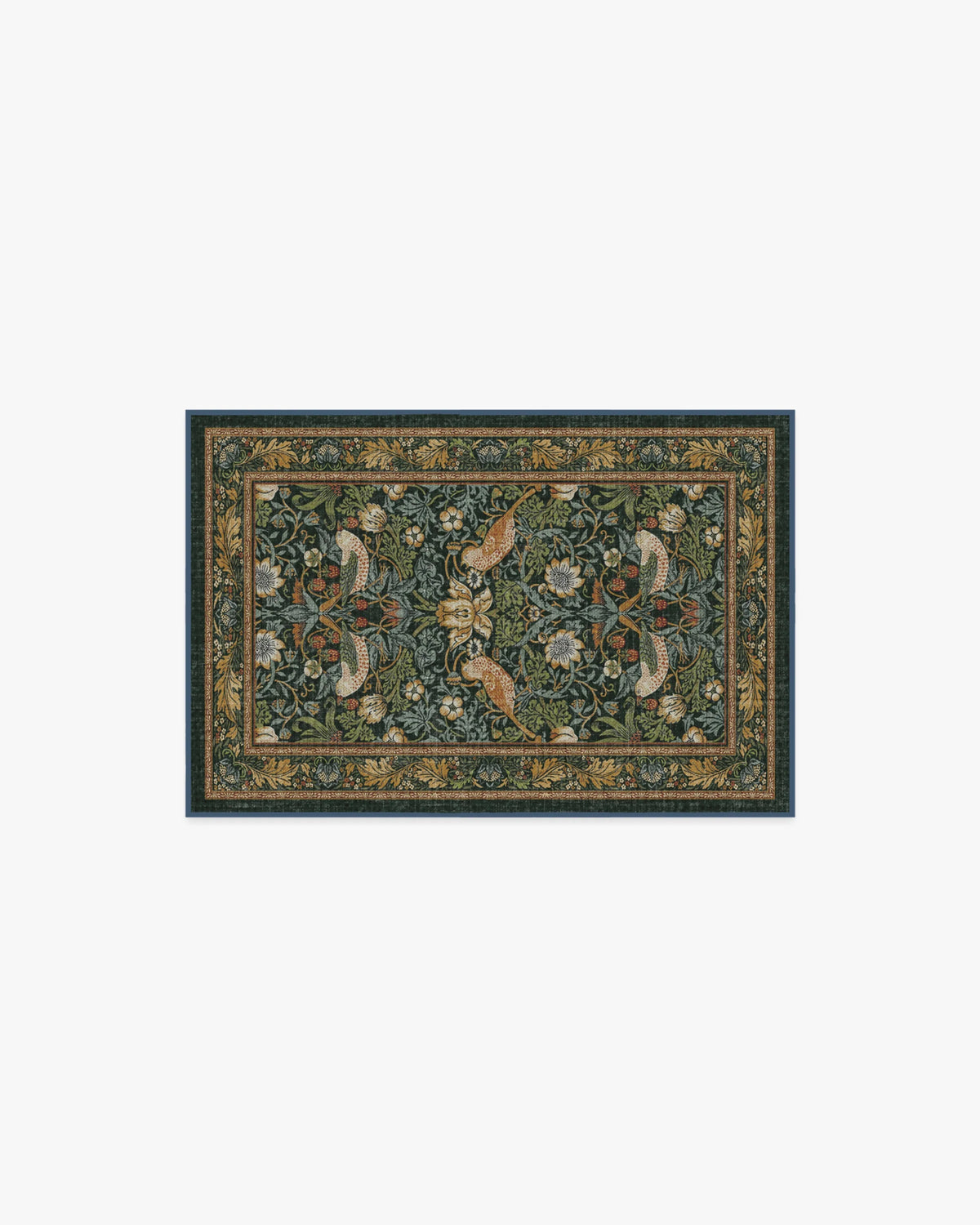 Strawberry Thief Indigo Flatwoven Rug by Morris & Co.