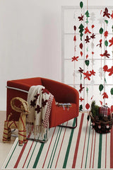 Hudson Stripe Red & Green Flatwoven Rug