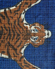 Tiger Blue Woven Bolster Pet Bed by Jonathan Adler