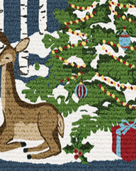 Woodland Holiday Blue Large Doormat