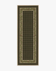 Pine Border Dark Olive Rug