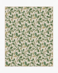 Oak Leaves Green Flatwoven Rug