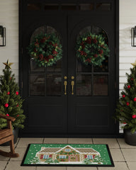 Gingerbread House Green Large Doormat