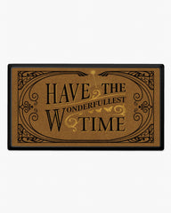 Have the Wonderfullest Time Black & Coir Large Doormat by Wicked