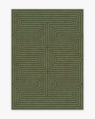 Labyrinth Fern Green Flatwoven Rug by Jonathan Adler