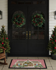 Gingerbread House Pink Large Doormat