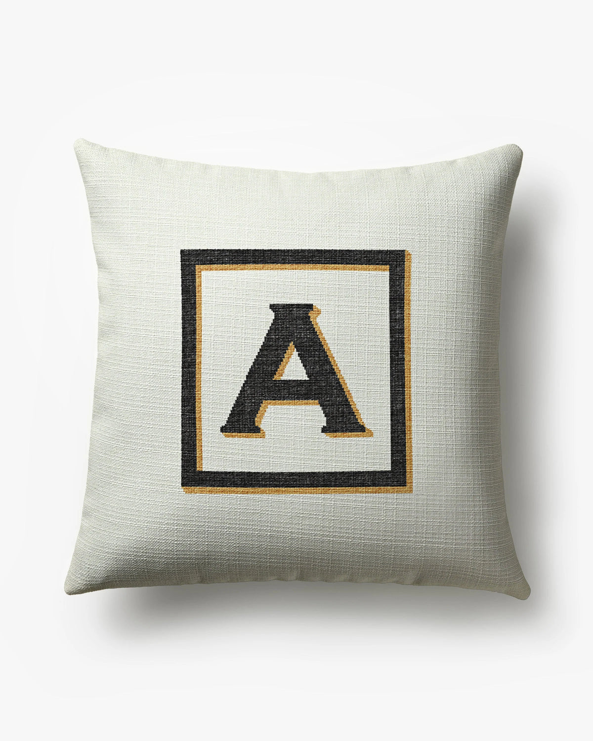 Classic Monogram Ivory Woven Throw Pillow, 20"x20" by Jonathan Adler