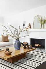 Hudson Stripe Black Flatwoven Rug
