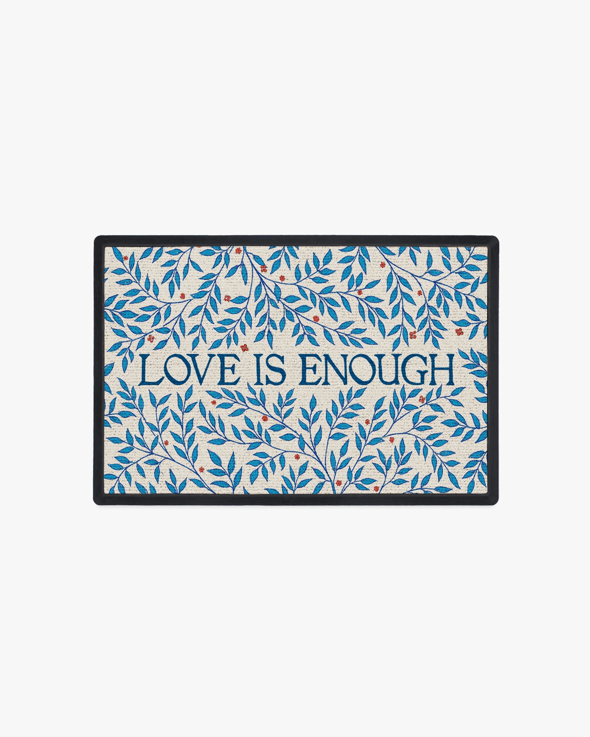 Love Is Enough Indigo & Ivory Doormat by Morris & Co.