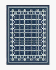 Palm Beach Navy Flatwoven Rug by Gray Malin