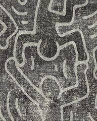 Balancing Act Black Flatwoven Rug by Keith Haring