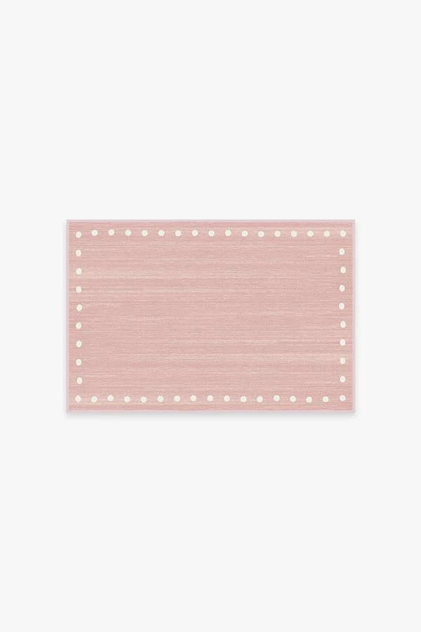 Dot Border Pink Rug