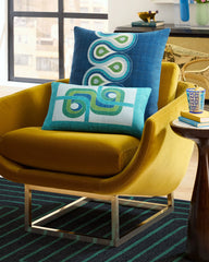 Madrid Turquoise & Green Woven Throw Pillow by Jonathan Adler