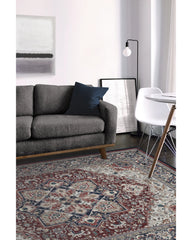 Hendesi Heriz Bordeaux Flatwoven Rug